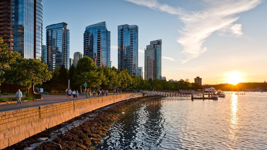 Coal Harbour Vancouver at sunset