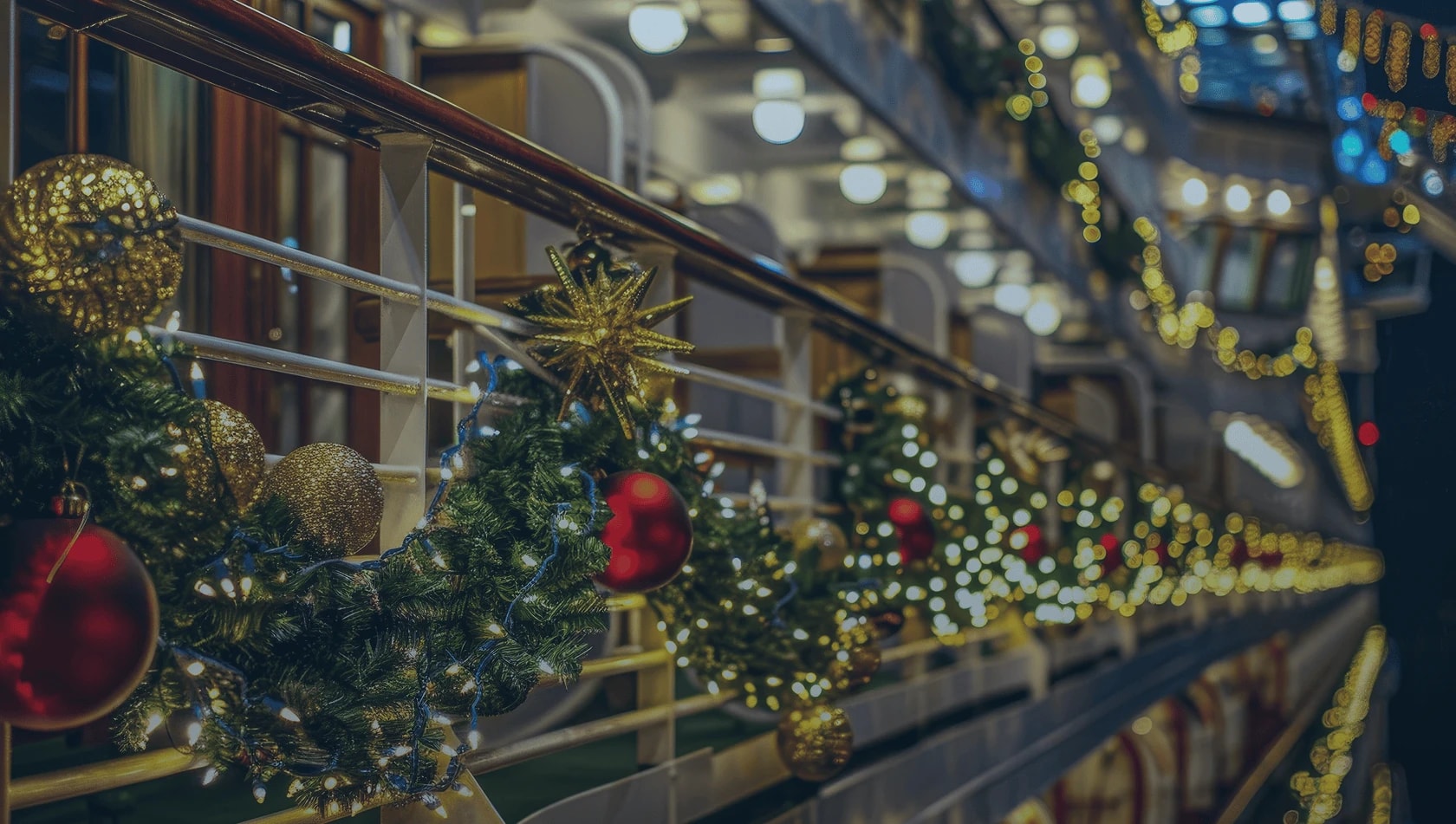 Festive holiday dinner cruise on Vancouver’s harbour at night